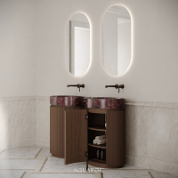 Rotunda Fluted Vanity Unit 600mm Espresso Oak